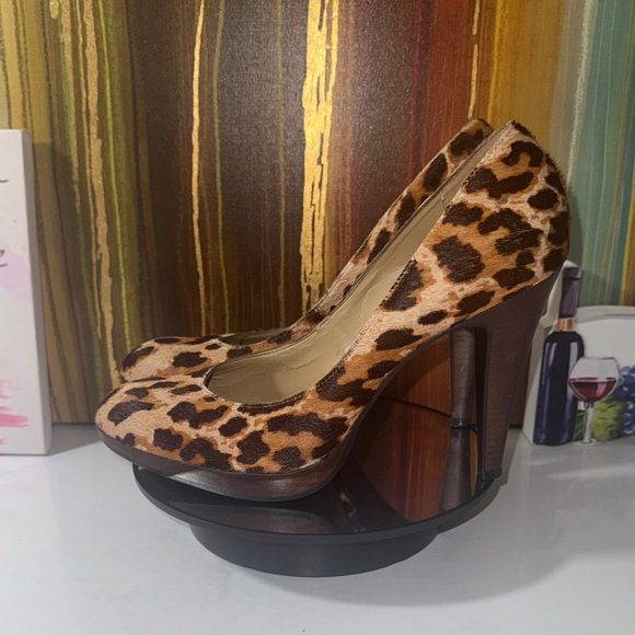 Steve Madden Bogarrt Pony Hair Leopard Print Heels - Women’s Size 8.5 M - Picture 1 of 11